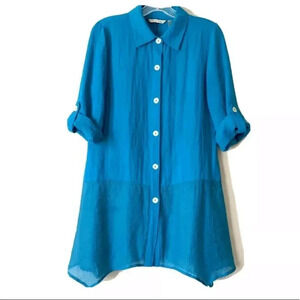 Soft Surroundings Hankie Hem Button Down Tunic